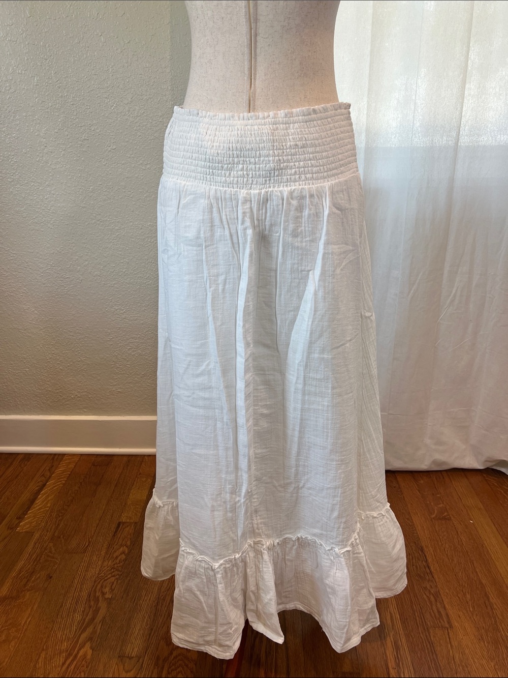 Quince White Maxi Skirt with Ruffle Hem - Picture 4 of 11